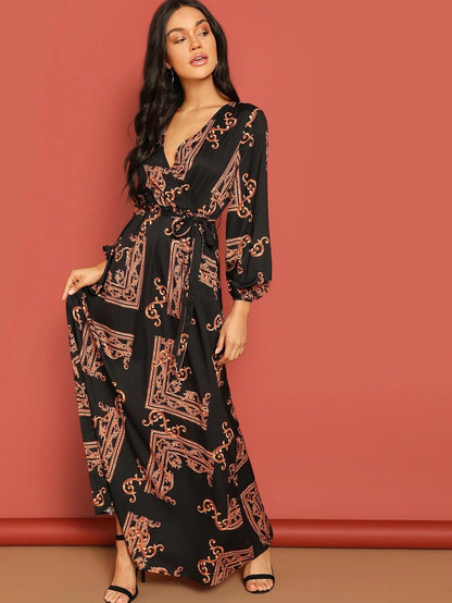 Black And Brown Stylish Party Wear Bsy Linen Maxi