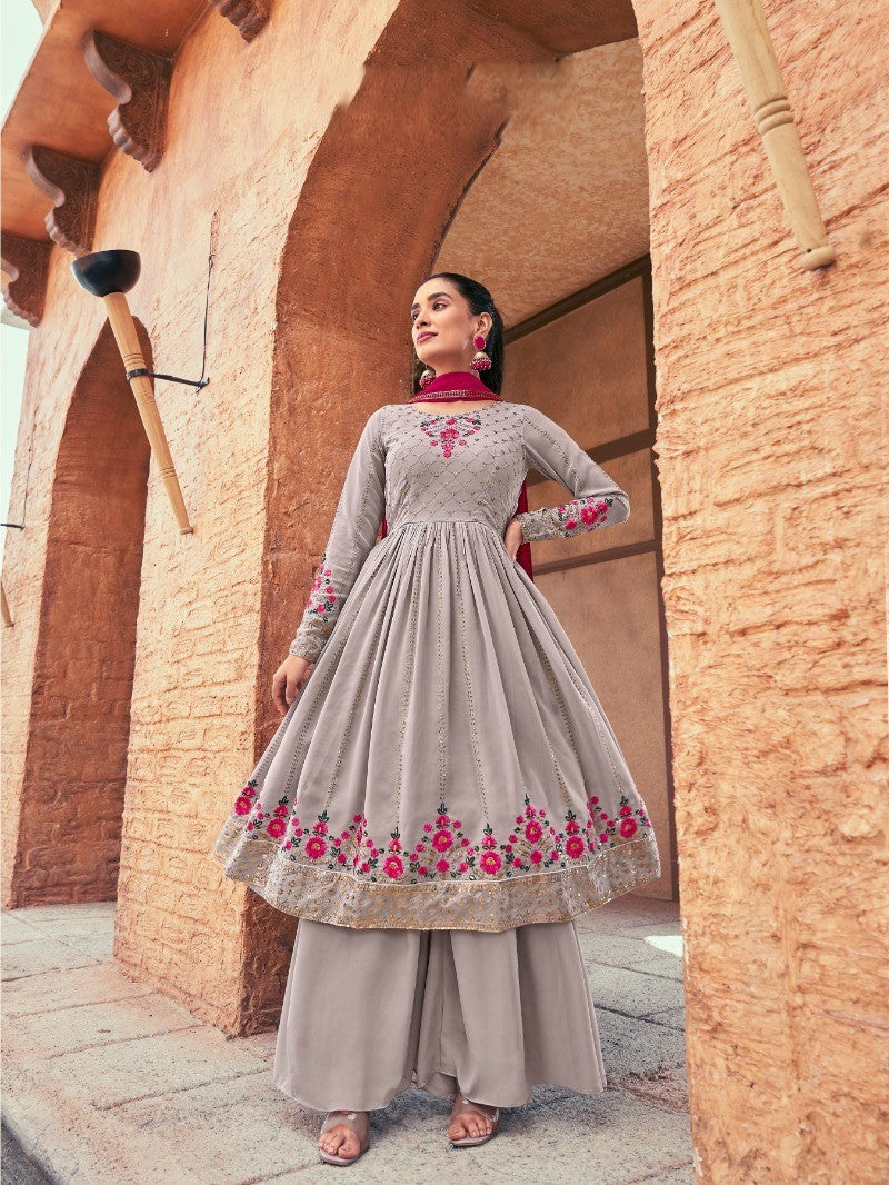 Georgette Party Wear Salwar Kameez with Thread and Embroidered Squence work