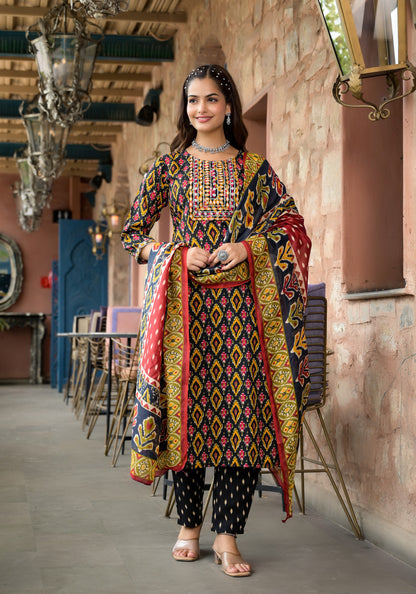 Beautiful Designer  Rayon Full Stiched Kurti Pant with Dupatta