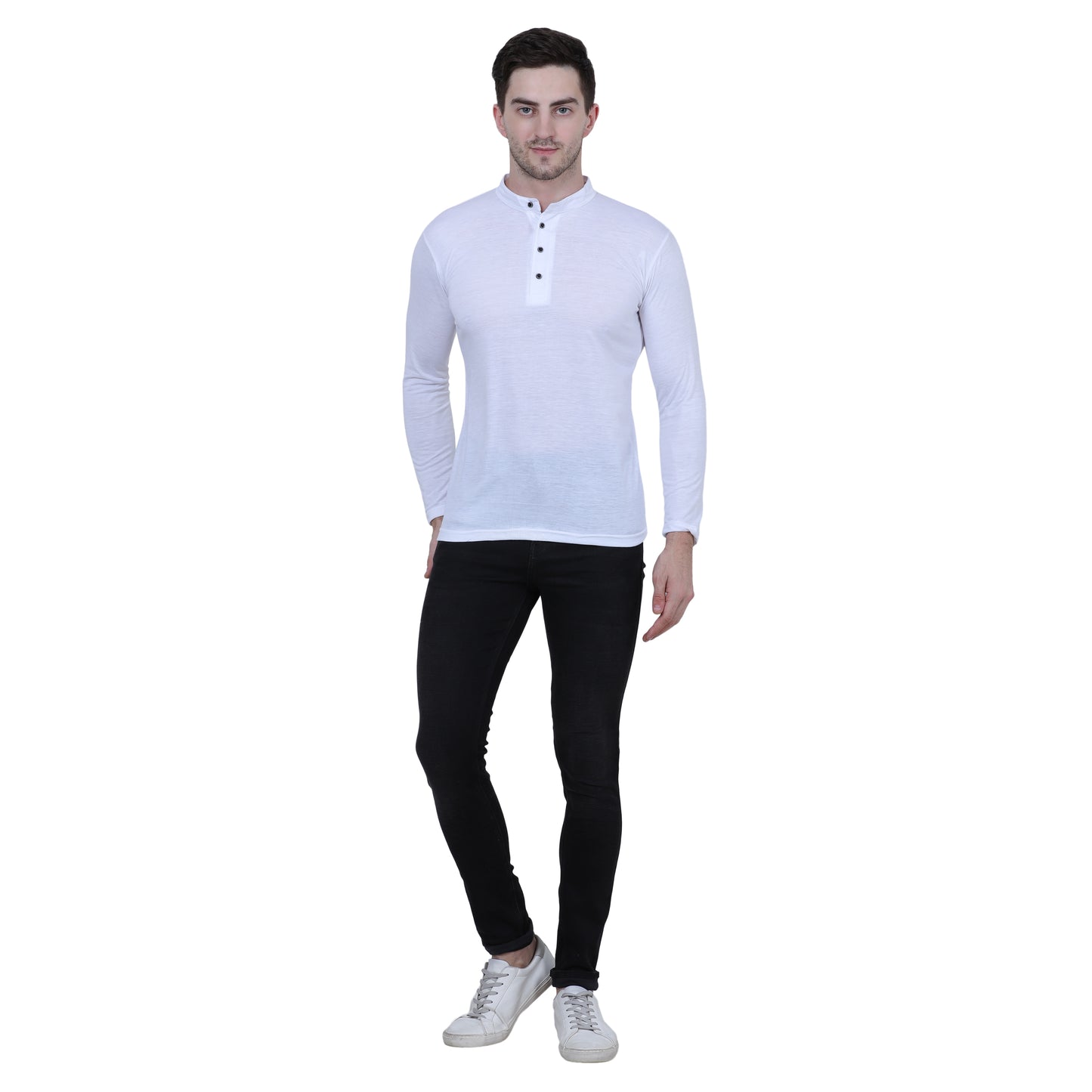 Mens Cotton Solid Full Sleeve T-Shirt