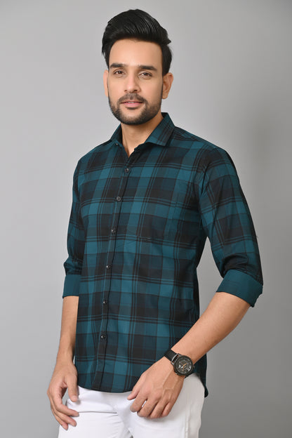 Gasperity Cotton Checks Full Sleeves Mens Casual Shirt