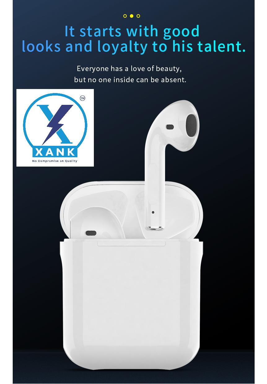 XANK i12 Earbuds with Charging Case Support All Smartphones & Tablets (White)