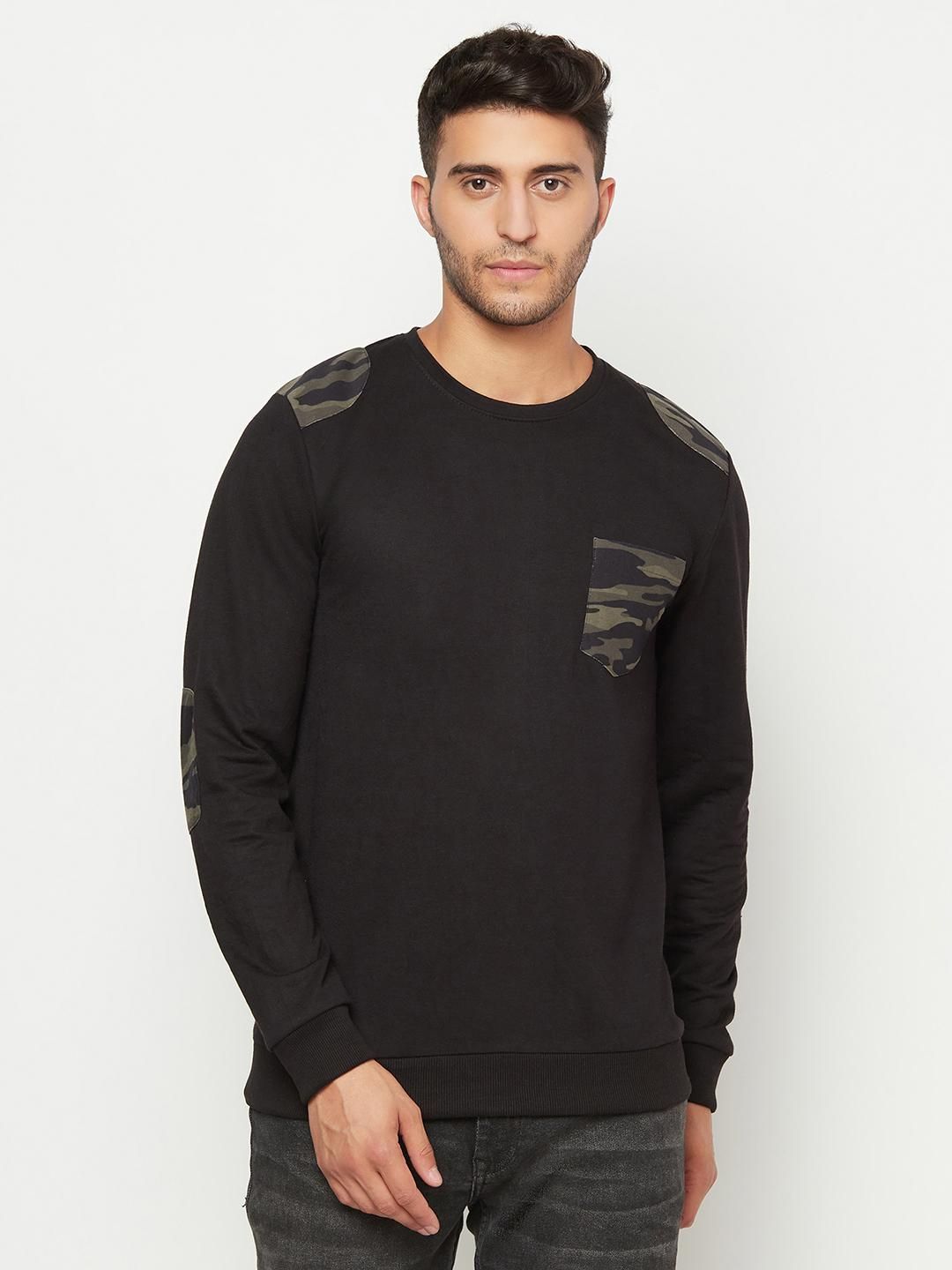 Fleece Solid Full Sleeves Mens Sweatshirts