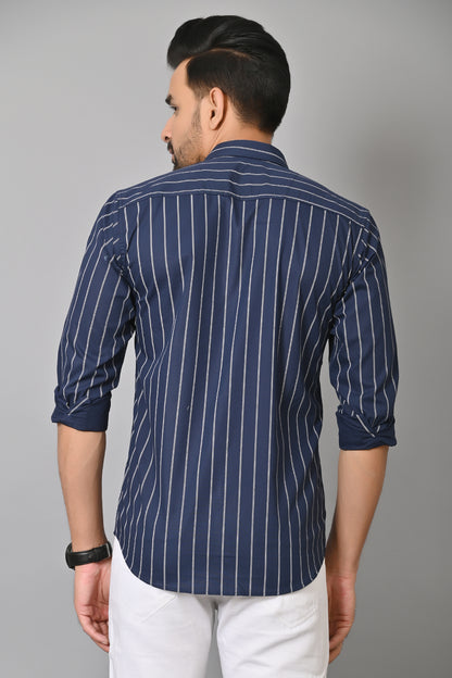 Gasperity Cotton Stripes Full Sleeves Mens Casual Shirt