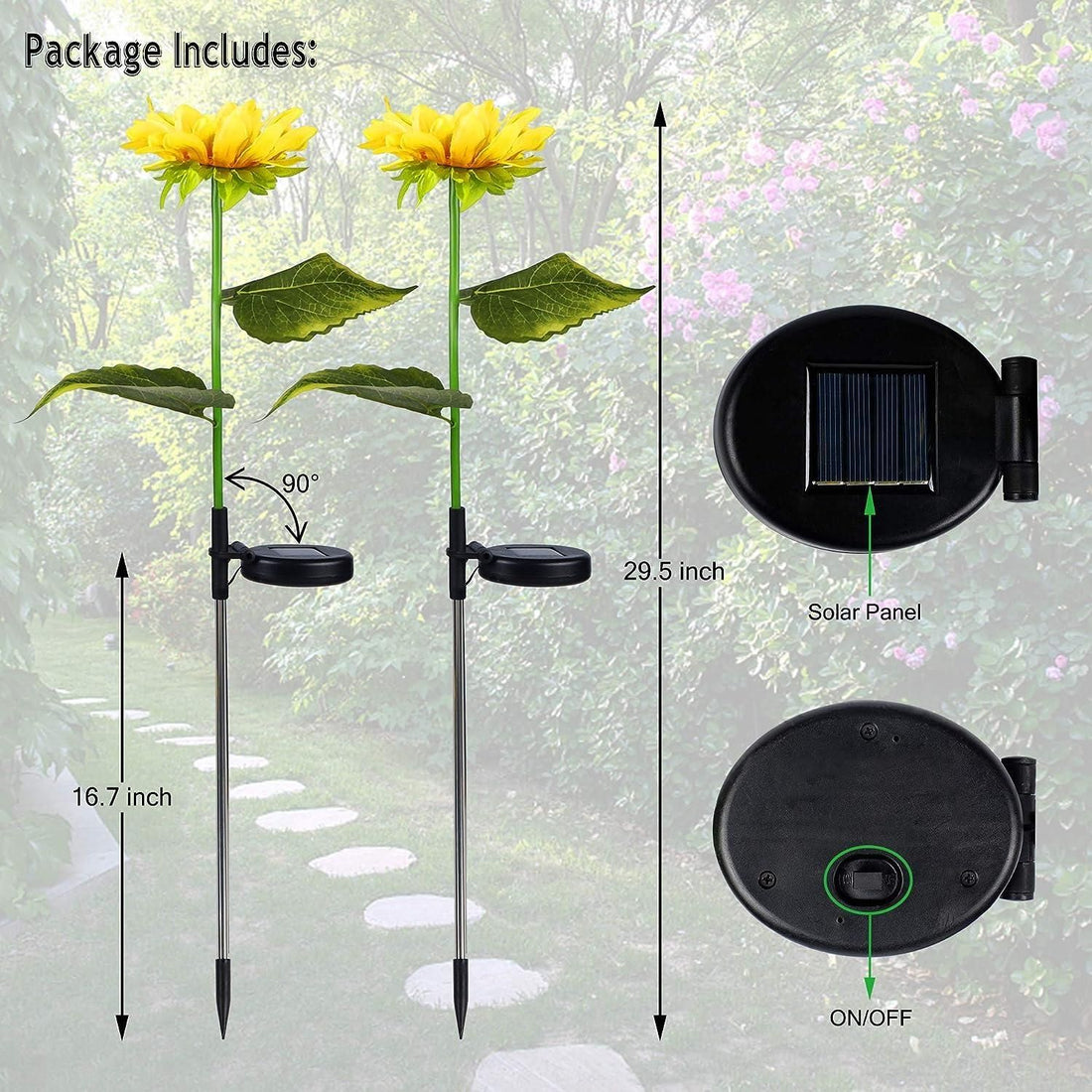 Sunflower Solar Powered Light (Pack of 1)