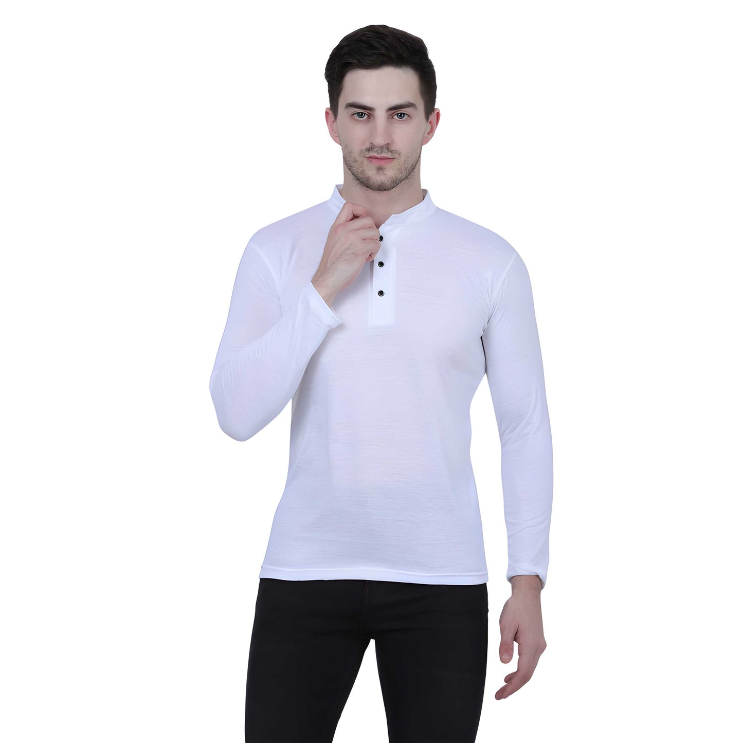 Mens Cotton Solid Full Sleeve T-Shirt