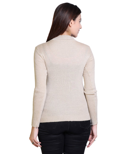 Women's Solid Woolen Full Sleeves Sweater