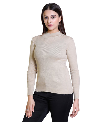 Women's Solid Woolen Full Sleeves Sweater