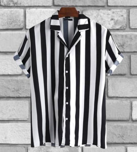 Cotton Stripes Half Sleeves Regular Fit Casual Shirt