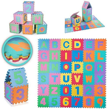 Toy Cloud Huze Size Alphabet foam Puzzle Mat 26 Pieces, Eva Foam Mat for Kids, (30X30cm)