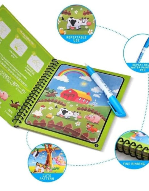 Magic Water Coloring Books Unlimited Fun with Drawing Reusable Water-Reveal Activity Pad