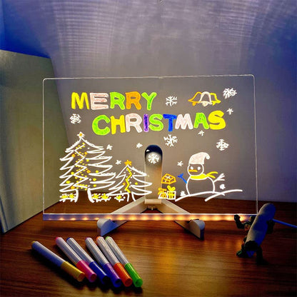 3D Acrylic Writing Pad With Pen Message Board Rewritable Table Lamp